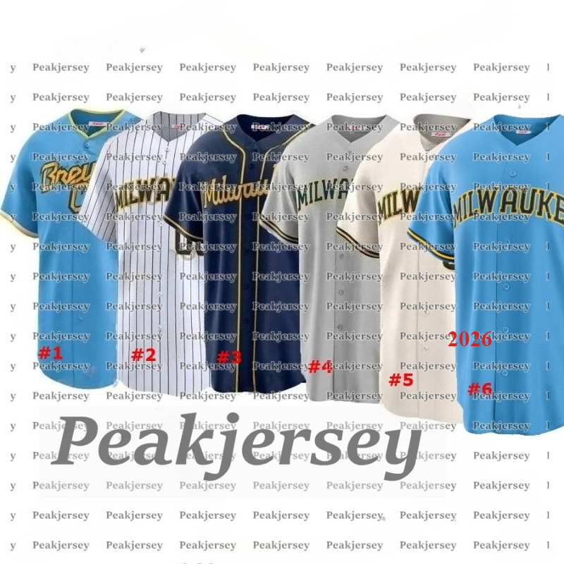 Custom Christian Yelich Men Women Youth Baseball 11 Jackson Chourio 10 Sal Frelick Willy Adames Luis Urias Contreras Rowdy Corbin Burnes Yount Jersey