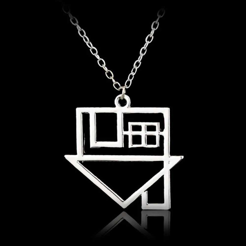 New Creative Fashion Neighborhood Rock Music Pendant Hollow Out House Pendant Necklace Street Niche Party Gift Accessories M251211