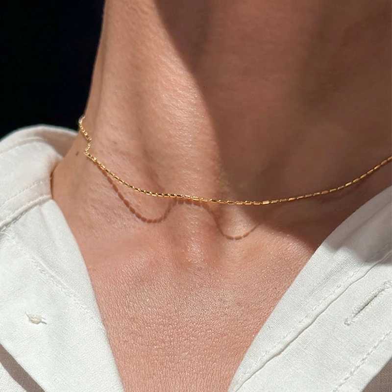925 Sterling Silver Necklace With Simple Geometric Bead Choker Shiny And Delicate CollaRBone Chain For Womens Fashion M251211