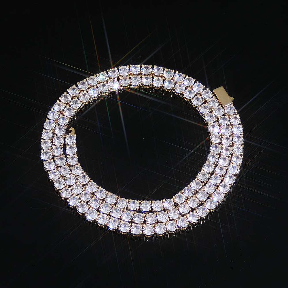 High Quality Bagguette Tennis Chain 5mm D VVS 925 Sterling Silver Moissanite Tennis Chain