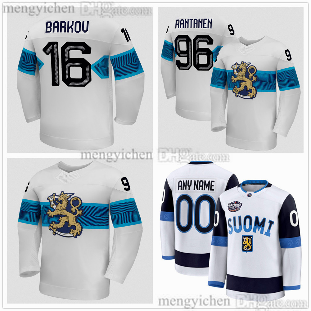 Team Finland 2026 Milano Cortina Hockey Jersey 20 Sebastian Aho 16 Barkov 96 Mikko Rantanen Winter Olympices Stitched