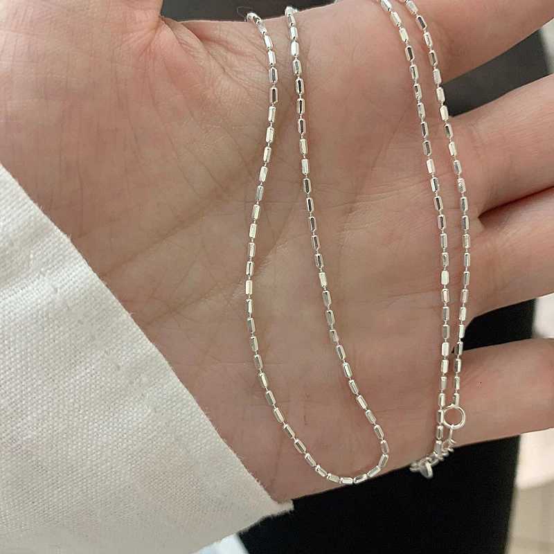 925 Sterling Silver Necklace With Simple Geometric Bead Choker Shiny And Delicate CollaRBone Chain For Womens Fashion M251211