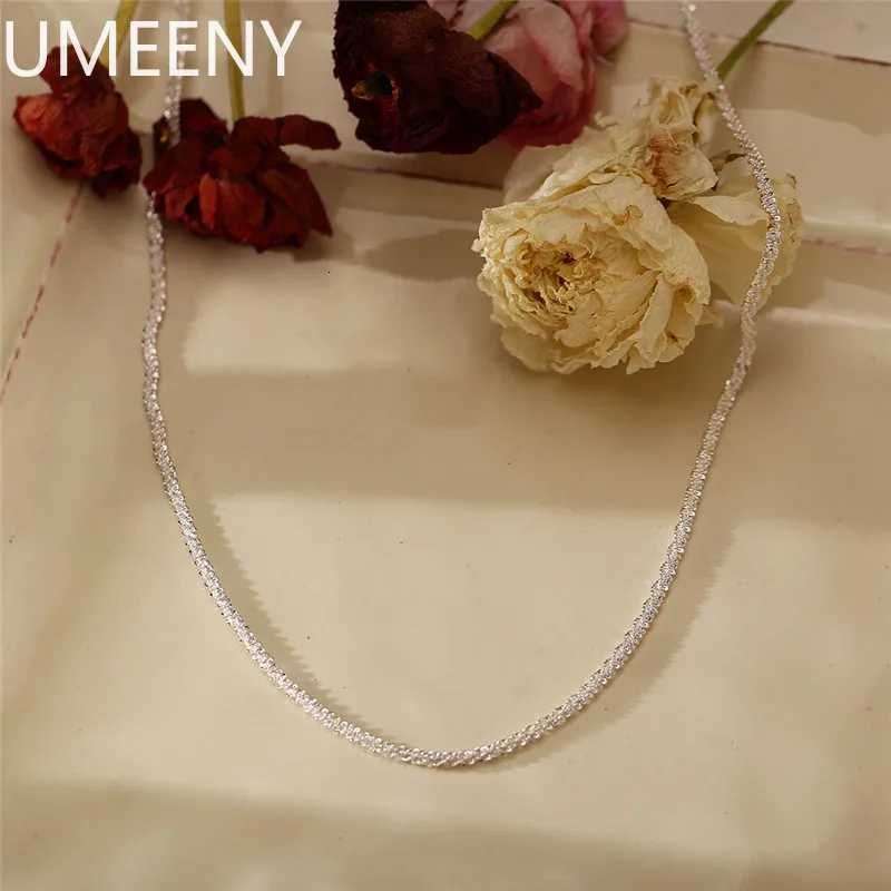 New S925 Sterling Silver Necklace 2mm Sparkling Collarbone Sweater Chain High Charm Jewelry Gift Women M251211