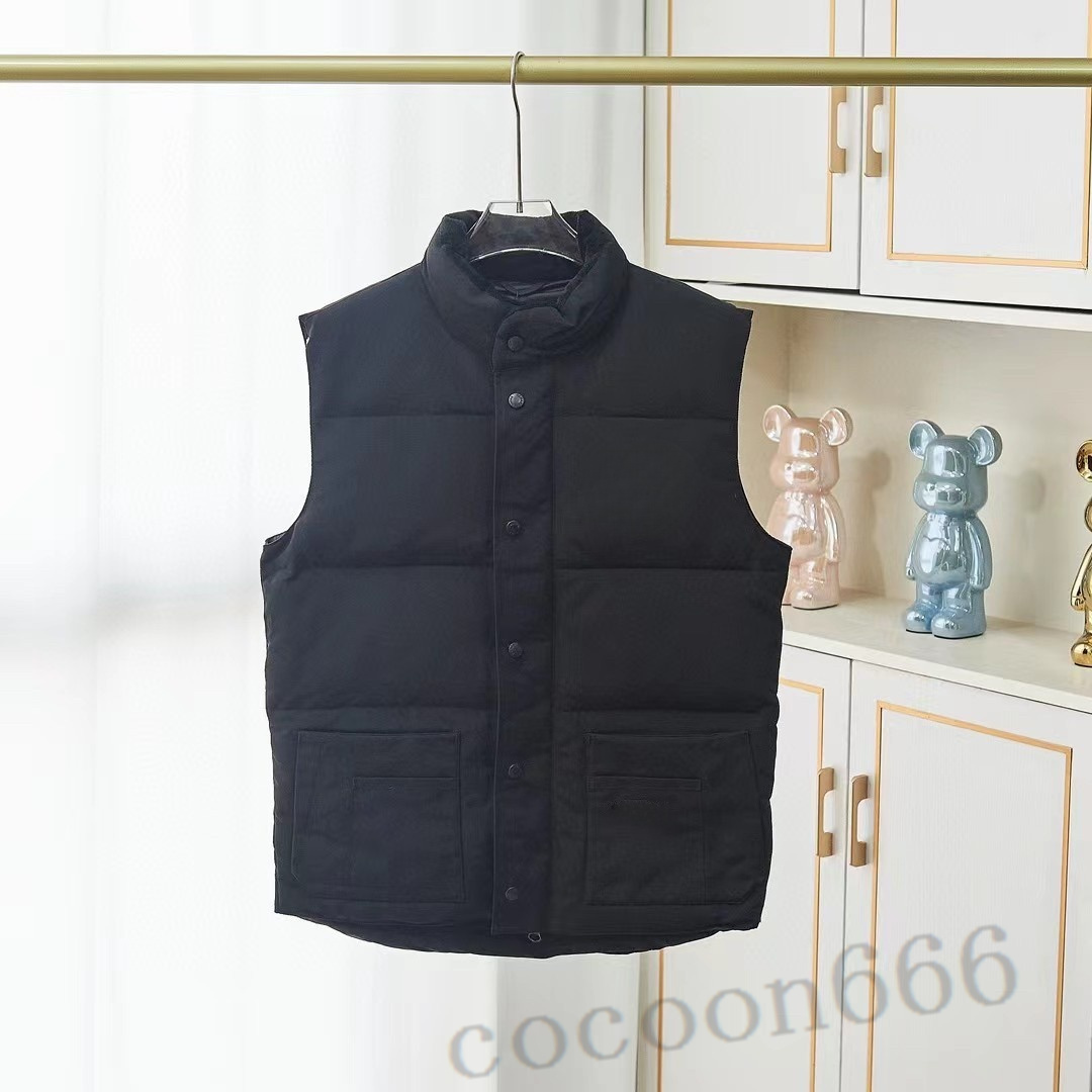 Mens Vest Designer Vest Body Warmer Gilet Jacket Men Designer Stand Collar Zipper Button Letters Embroidery Casual Slim White Duck Down Winter Mens Femme Veste S-XXL