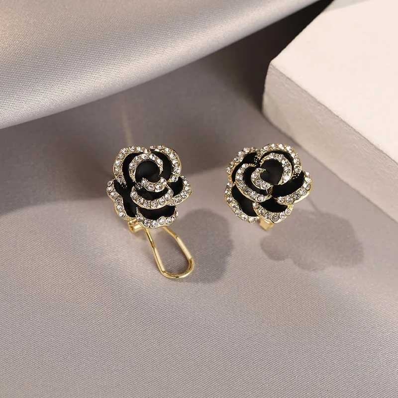 Sexy and Shiny Rhinestone Black lia wer Earrings Luxury Accories for 2025 Fashion Jewelry Wens and Girls Party Y251210