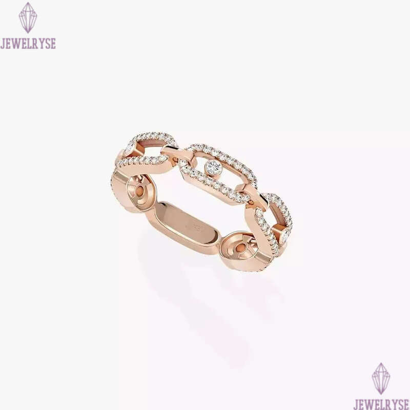 18k rose gold luxury classic bead slide designer ring for women mens bling diamond cz zircon hollow elegant charm crystal love nail rings jewelry