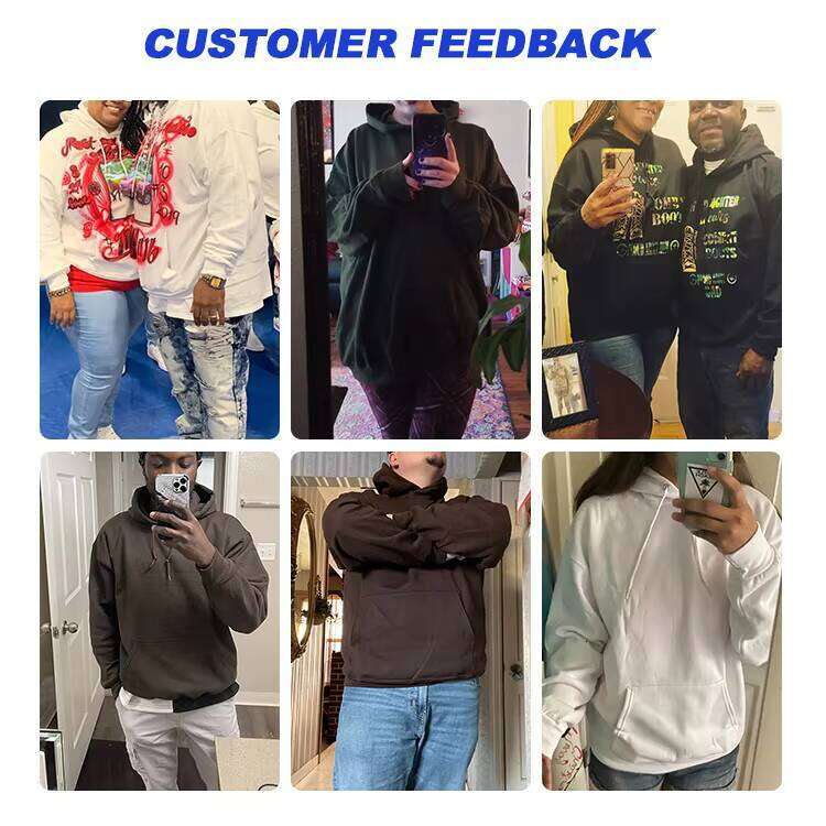 Wholesale High Quality 350gsm Thick Unisex Custom Logo Men's Blank Boxy Plain Hoodies