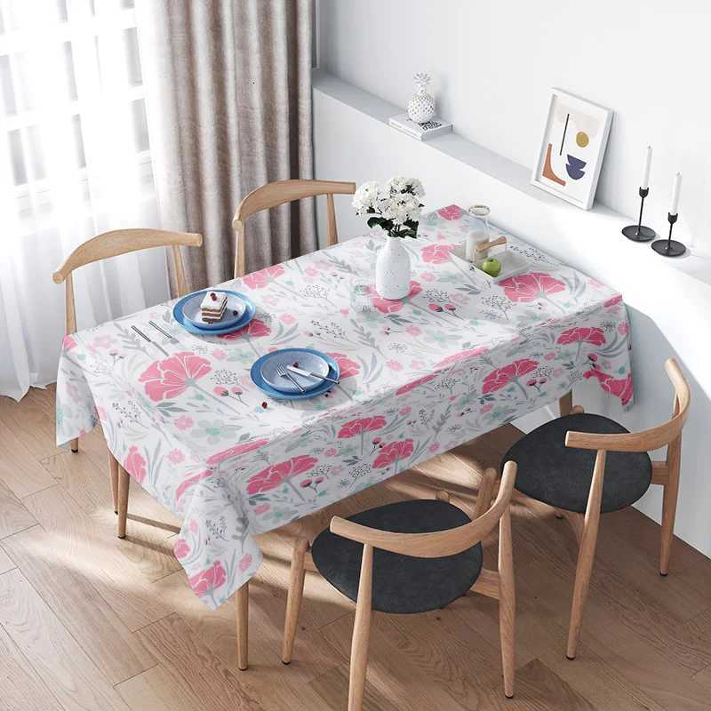 Floral Tablecloth Vintage Blue Washable Table Cover Rustic Farmhouse Kitchen Dining Table Protector Waterproof Design H251211