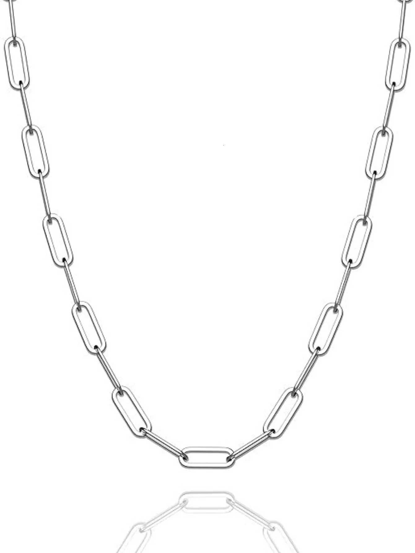 1 piece of Europe and the United States fashion stainless steel paper clip necklace Neutral necklace daily versatile M251211