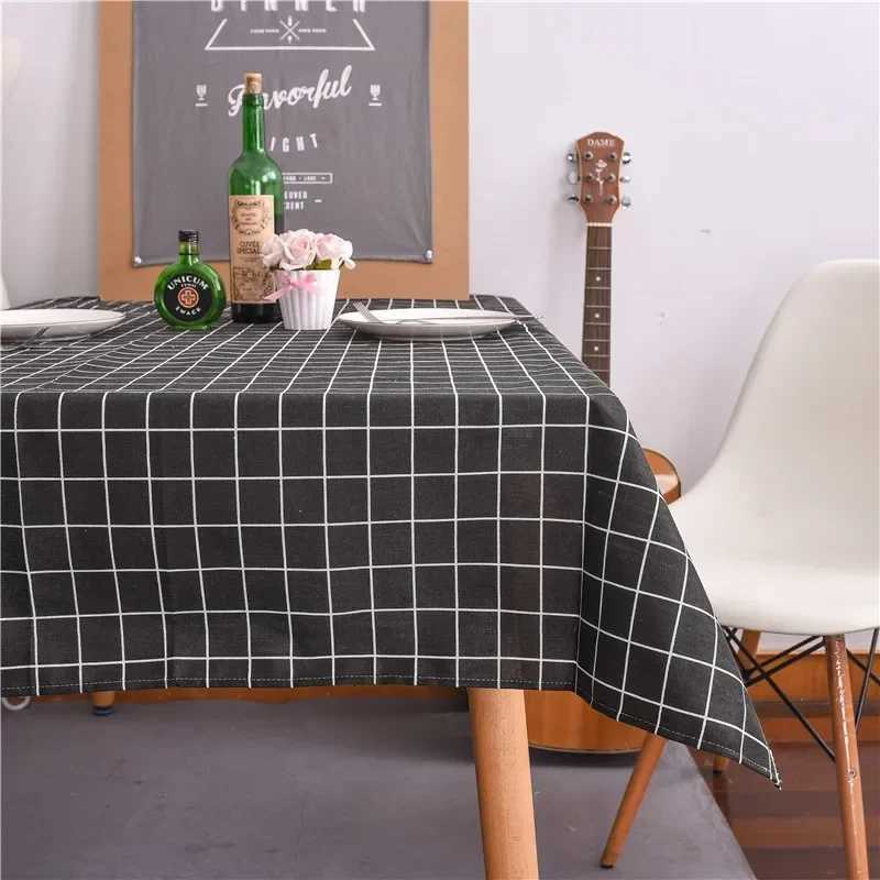 Table Cloth for Home Linen Cotton Plaid Stripe Dining Tablecloth Kitchen Decorative Rectangular Coffee Cuisine Party Table Cover H251211