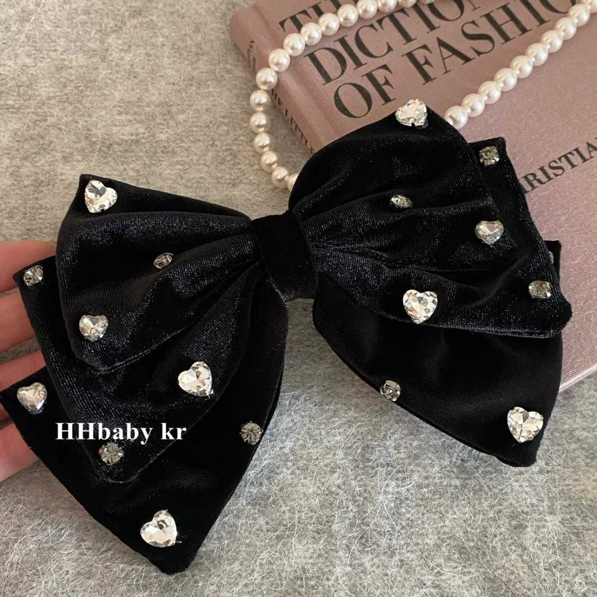 2025 Wen Autumn and winter new handmade gold veet black oversi bow hairpins Y251210