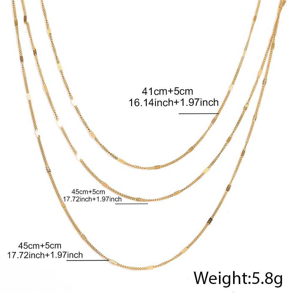 DGIDDK Stainless Steel Ins Style Triple Layers Necklace Plated Non Fade Jewelry Style Novelty For Women Jewelry Daily Match M251211