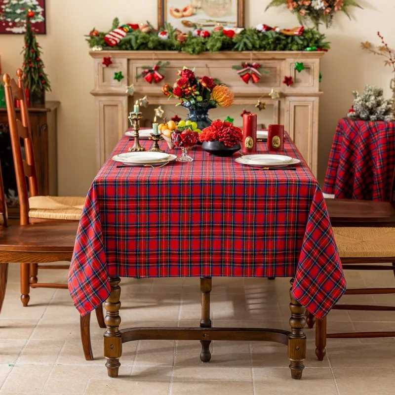 Green Plaid Christmas Tablecloth Tartan Table Cloth Decorations Winter Holiday Tablecloths for Rectangle Tables Parties Dining H251211