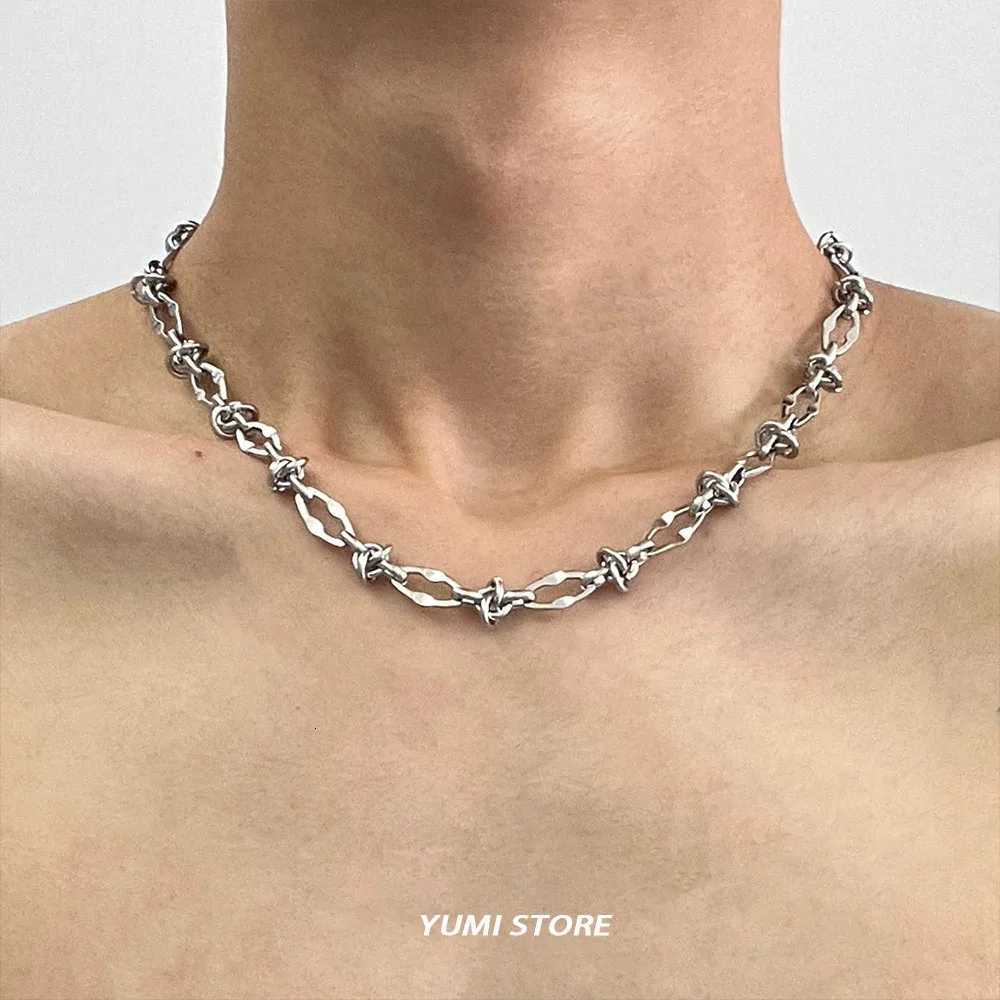 Hip Hop Titanium Steel Geometric Necklace For Man Woman No Fade Punk Irregular Sweater Chain Choker Luxury Jewelry Wholesale M251211