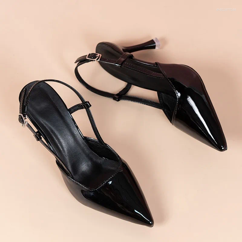 Women's Sandals Design Pointy Toe High Heels Pumps Fashion Thin Heel Sexy Elegant Patent Leather Party Dress Shoes