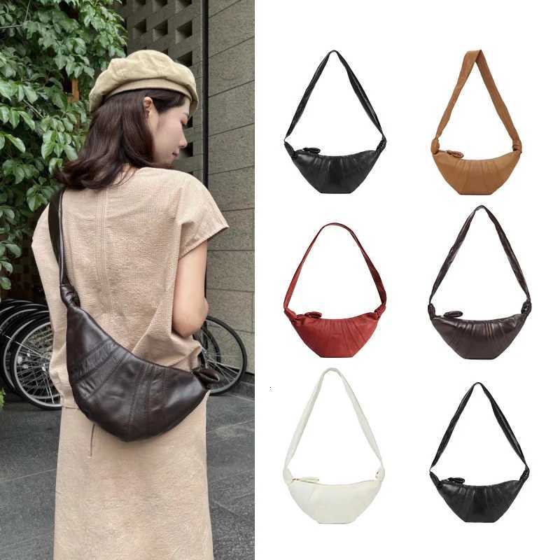 2025 Genuine Leather Dumpling Bag Casual Bag Versatile Crossbody Bag Maillard Fi Vintage Unisex Shoder Bag Y251211