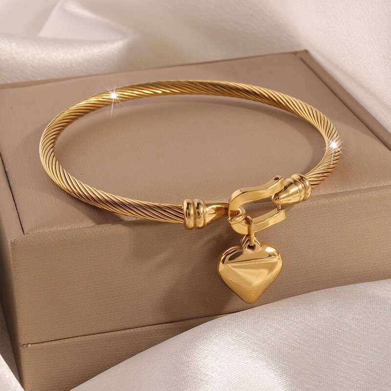 Bracelet Designer Luxury jewelry Charm Bangle for women Stainless Steel plated with 18K gold or silver men Heart Pendant high quality Festival Vacatio