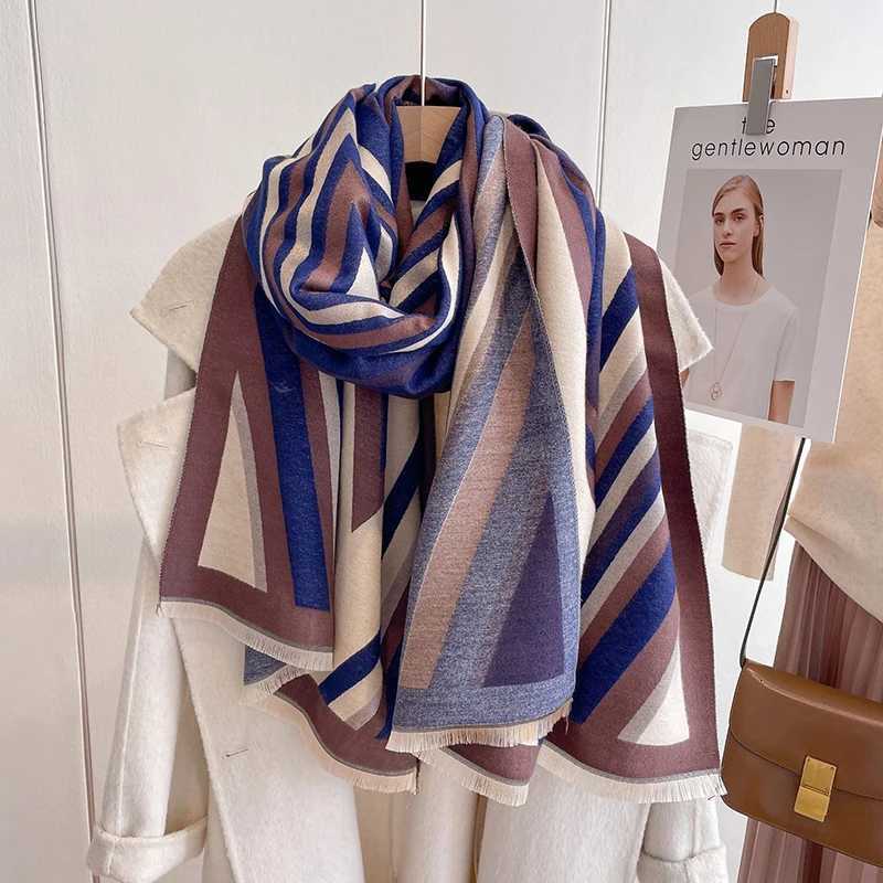 Winter Womens Scarf Luxury Design Double sided Cashmere Feel Scarf Warm Scarf Shawl Y251211