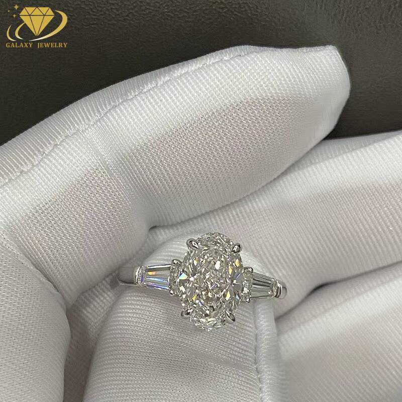 Fashion Jewelry IGI Certified Lab Grown Diamond 14K Solid White Gold Rings Oval Engagement Ring for Women