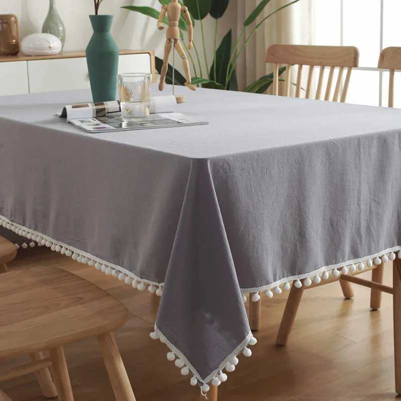 Cotton Fabric Tablecloth Tassels Stitching Washable Table Cloth for Wedding Party Dining Banquet Decoratio Christmas Table Cover H251211