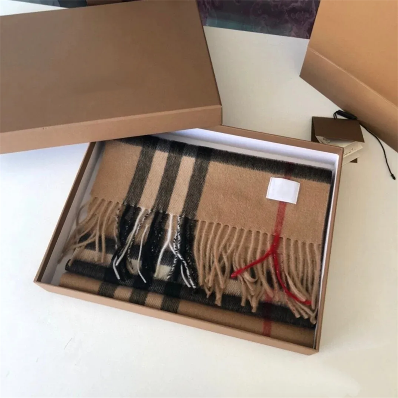 Scarf Designer Scarf 100% Cashmere Scarves Womens and mens Long Wraps Classic Plaid Women Man silk scarf designers with Embroidery logo