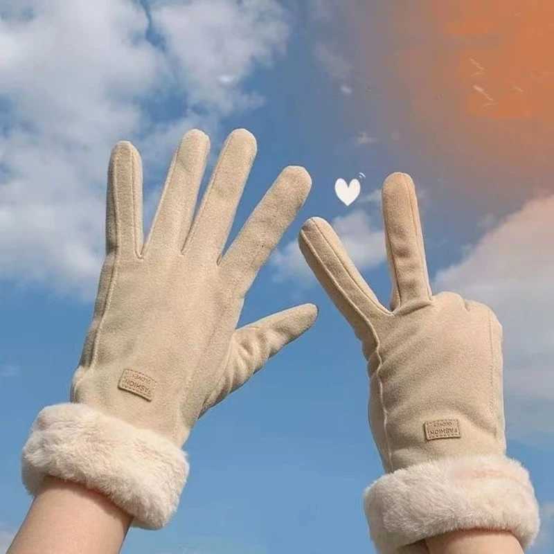 1pair Womens Thermal Lined Cycling Gloves Winter Warmth Riding Gloves Halloween Accessories Winter Gloves Y251211