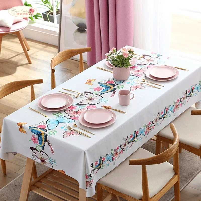 New Printe Rectangle Round Table Cloths Waterproof Plastic PVC Oilproof Tablecloths Table Cover Home Decor Christmas Tablecloth H251211