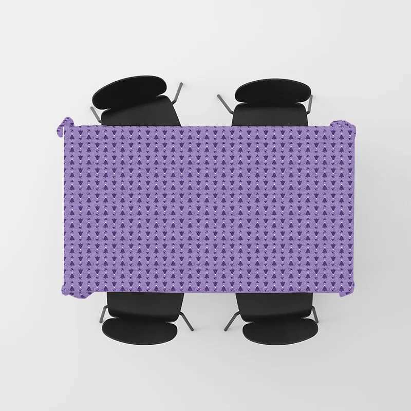 Modern Plaid Tablecloth Set Decorative Soft Velvet Dining Room Decor Purple Christmas Tree Pattern Home Decoration Throw Blanket H251211