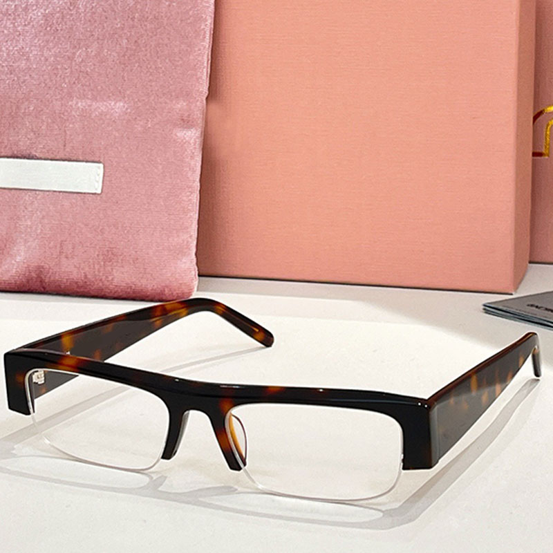 Fashion Designer Women Sunglasses Retro Acetate Half Frame Square Glasses Outdoor Street Photography Casual Style UV Protection Top Quality MU07 with Box