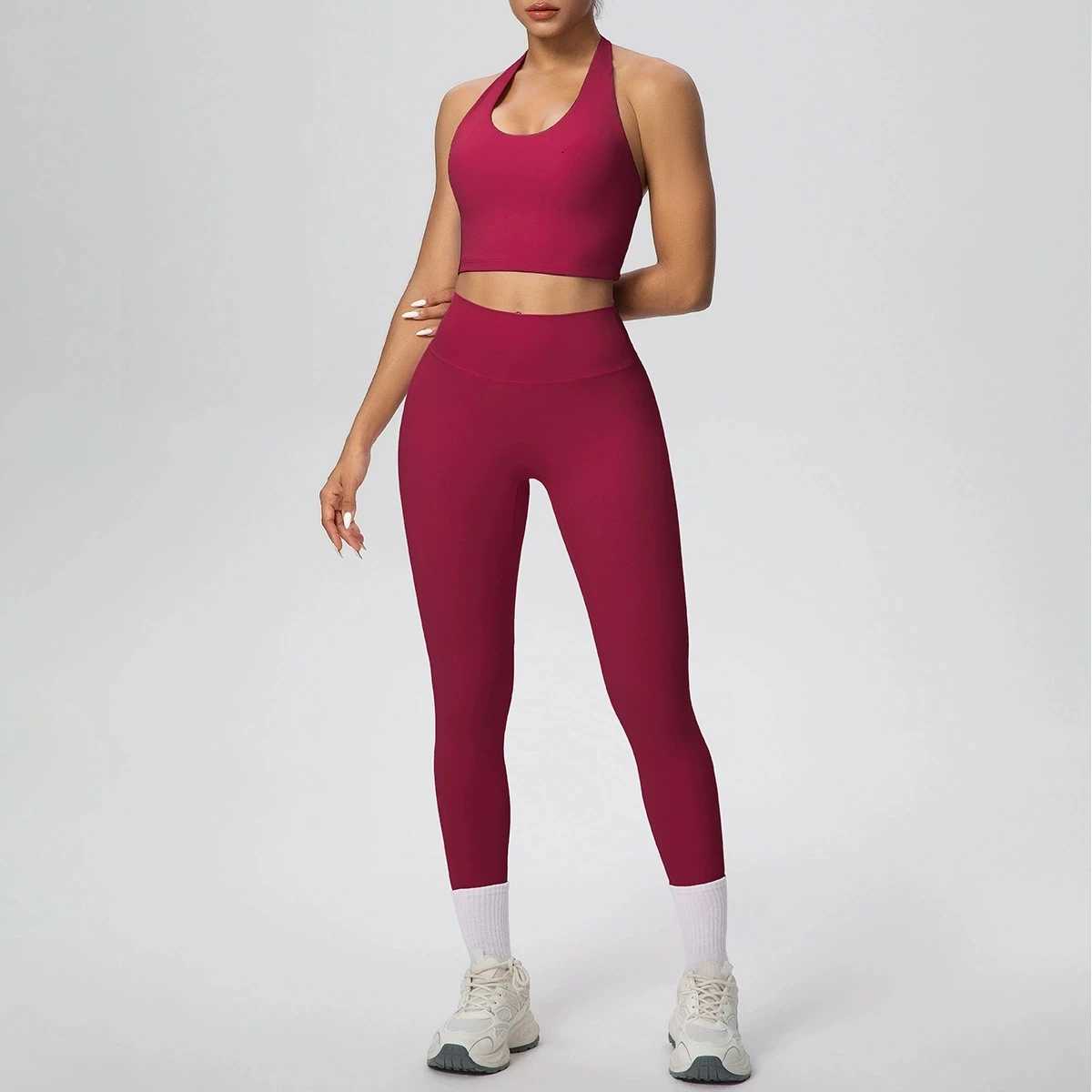 2PCS Yoga Clothes Sets Gym Womens Sports Set Yoga Bra Hoigh Waist Leggings Fitness Suit Running Bra Workout Tracksuit Yoga SetsT251211