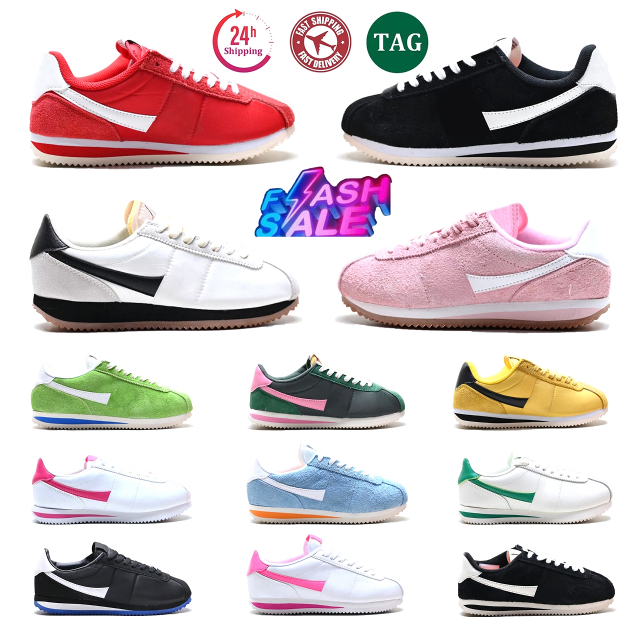 men women cortezs shoes designer running shoe outdoor nylon triple black white blue pink bright green sneakers jogging walking sports shoes