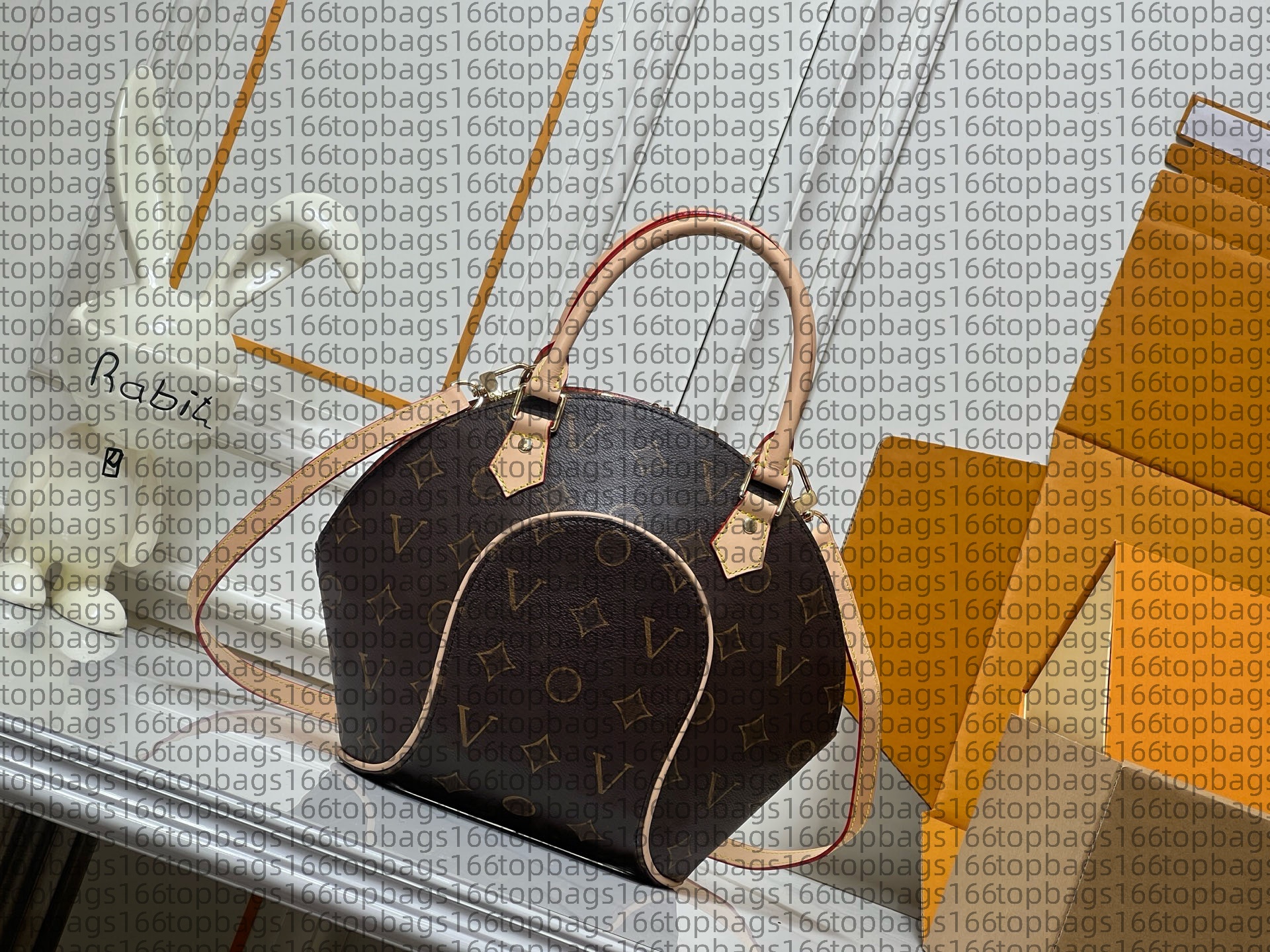 M51127 tote bag Ellipse Shell handbag Classic shoulder cross body package clutch handbag leather Retro big bulging bag evening bags