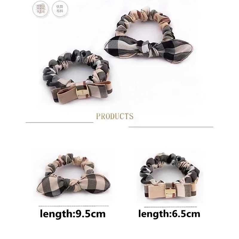 Striped Plaid Hair Band Hair Circle Knot Rabbit Ears Hair Rope Tie Hair Rope Wen dr Hairpin Hair Accories Y251210