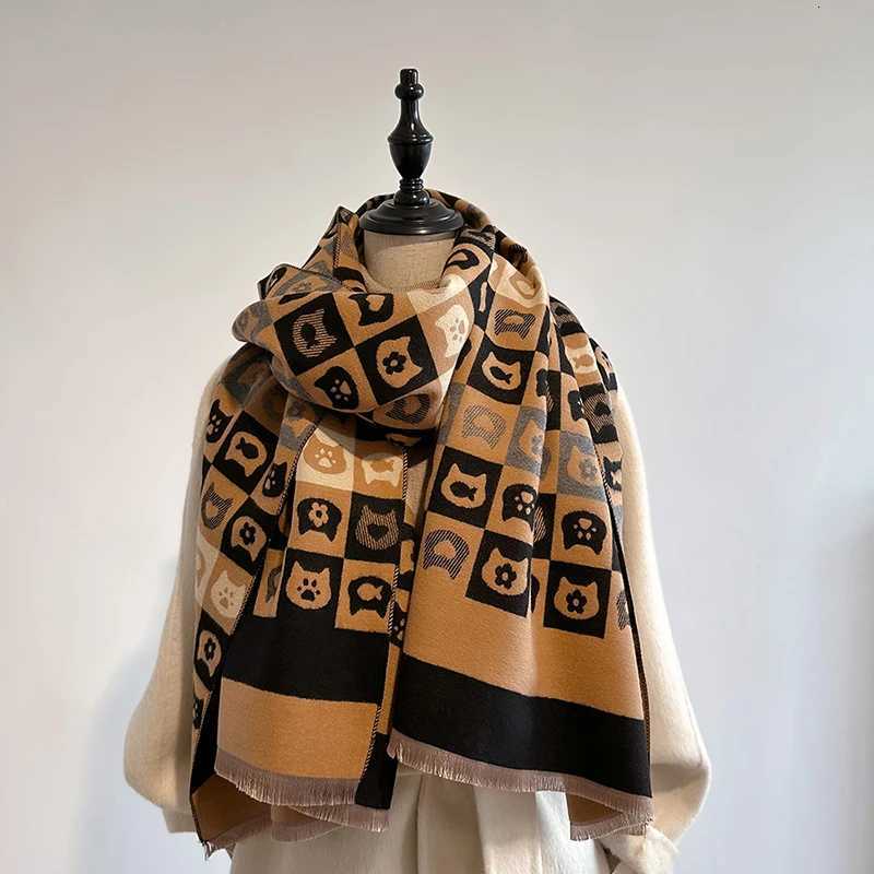 New Warm Luxury Cashmere Scarf Women Thick Print Fashion Shawl and Wraps Ladies Blanket Foulard Winter Pashmina Bandana Bufanda Y251211