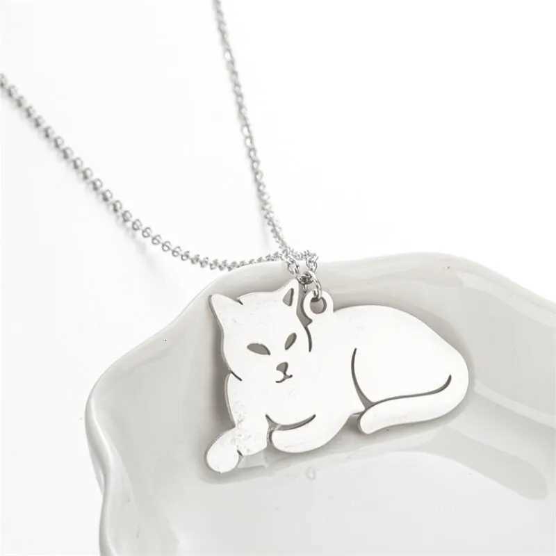 Multiple Cute Cat Charm Long Necklace Women Delicate Stainless Steel Kitty Jewelry Girls Birthday Necklaces Gifts Accessories M251211