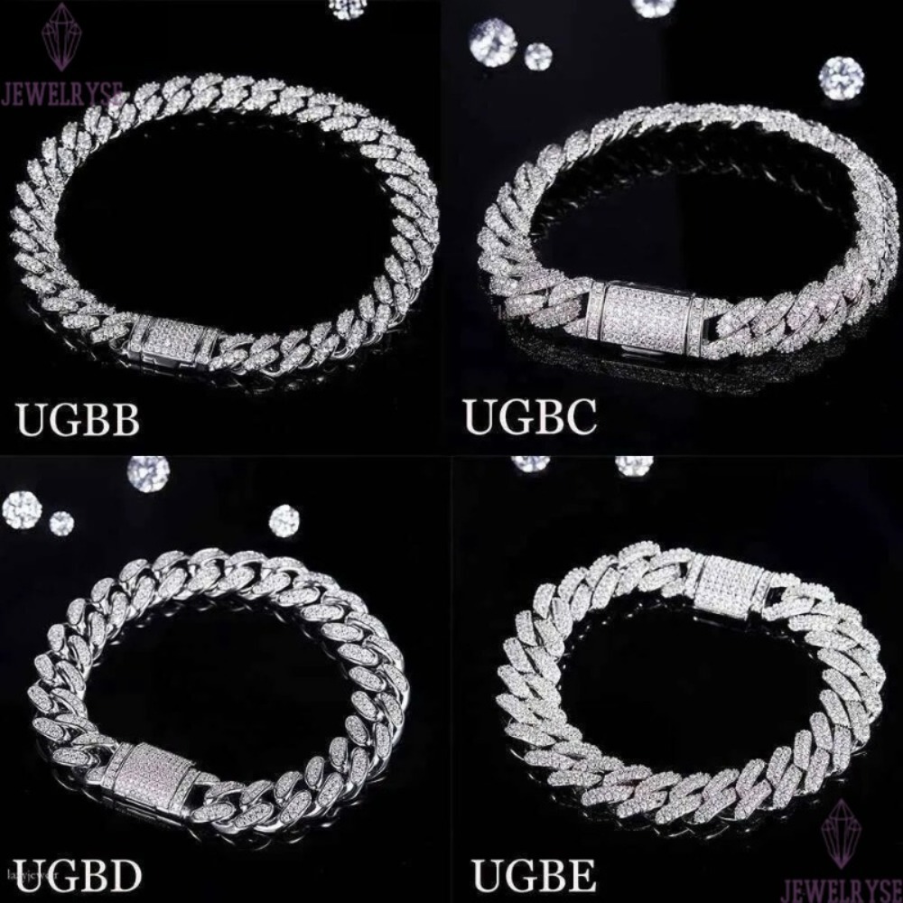 Ugb Hip Hop Men Jewelry Gra Certified Sterling Sier Iced Out Miami Vvs Moissanite Dia Cuban Link Chain Necklace