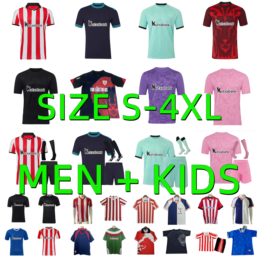 95 96 97 98 99 00 11 12 Retro Bilbao GURUZETA Soccer Jerseys 24 25 26 Centenary Athletic WILLIAMS JR O.SANCET YURI A. DJALO 2025 2026 Football shirt camiseta Men Kids kits