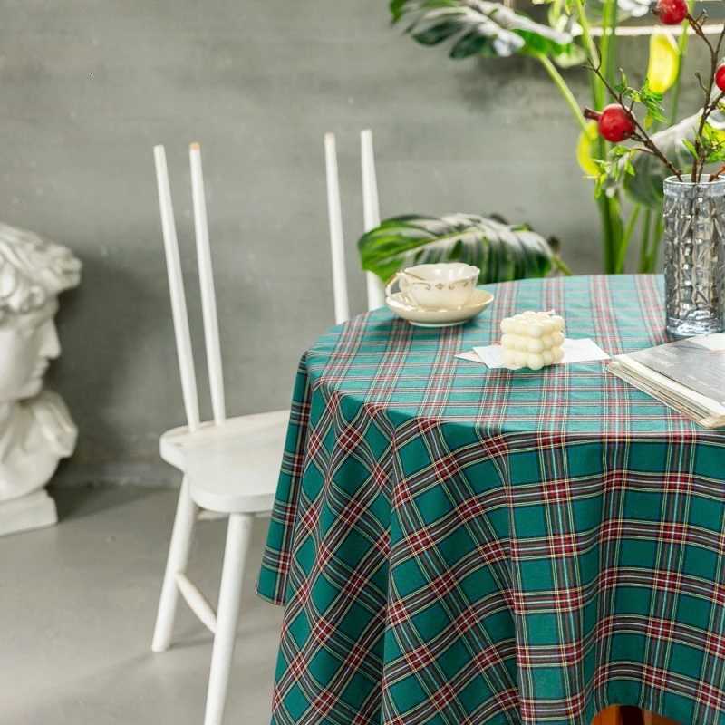 Christmas Plaid Tablecloth Blue and Red Plaid Tablecloth Christmas Party Dinner Washable Tablecloth Home Living Room Decoration H251211