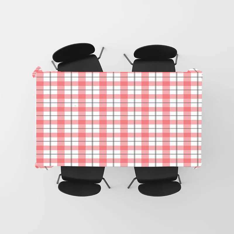 Plaid Tablecloth Home Decoration Large Size Red And White Checkered Table Linens Kitchen Dining Room Furniture Cover 165x240cm H H251211