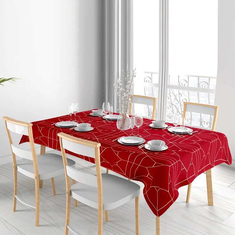 Red Spider Web Printed Tablecloth with White Lines for Home Dining Decorations in Size 60x120cm Modern Kitchen Linen from Home G H251211