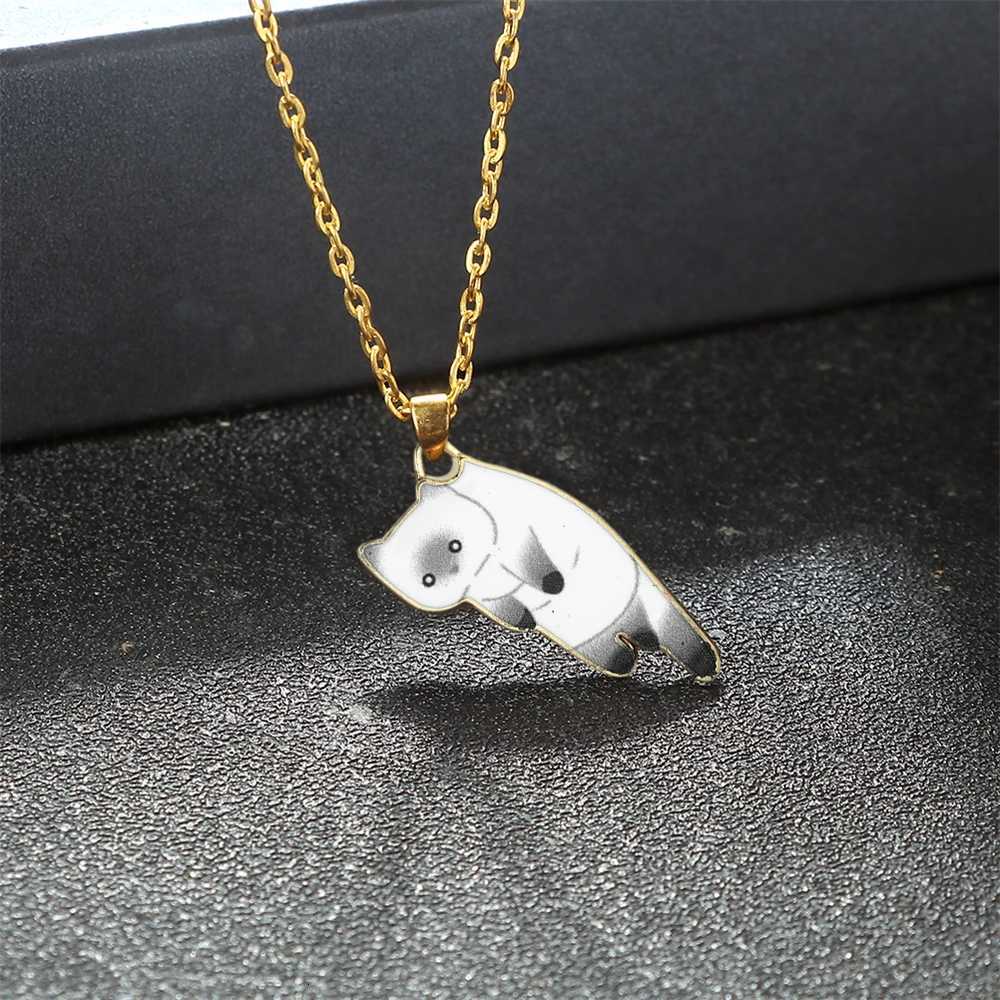 Cartoon Animal Cats Pendant Necklaces Cute Kitten Golden Alloy Chain with Lobster Clasp Fashion Jewelry Gifts for Women Children M251211