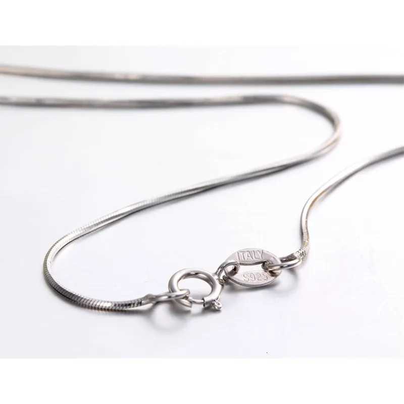 35-80cm 075mm 1mm Thin Real 925 Sterling Silver Rhodium Plated Octagon Snake Chain Choker Necklace Women Girls Jewelry Gift M251211