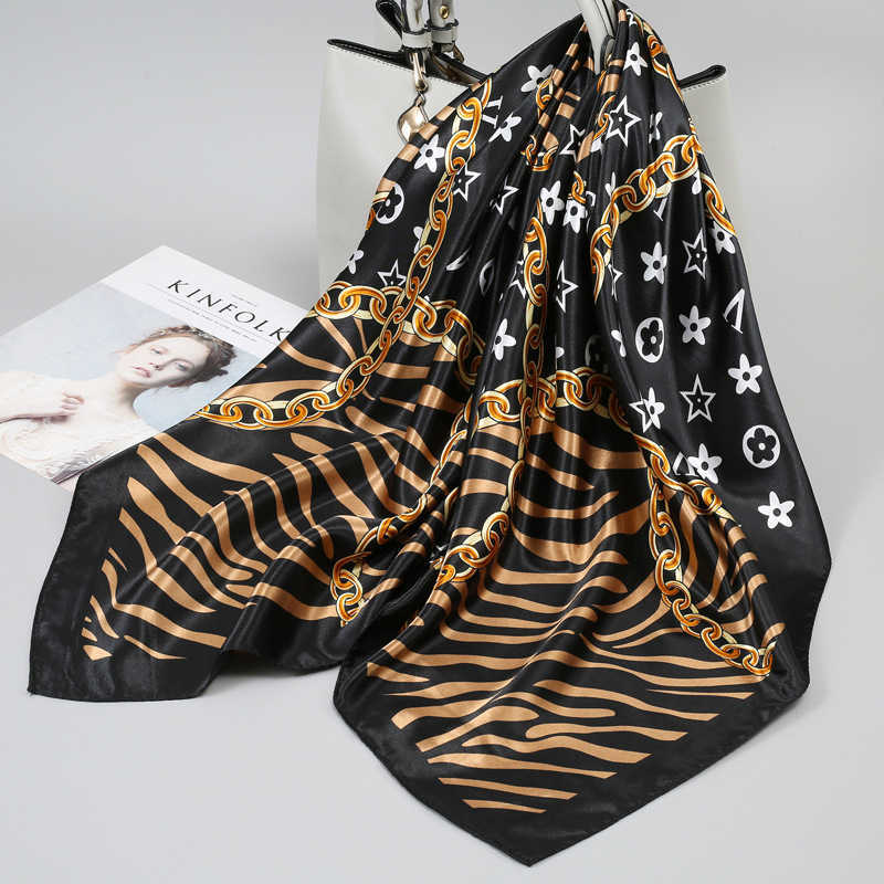 90 Large Square Silk Scarf Women's New Style Mother's Day Gift High-end Feeling Neck Scarf Tie for Mom Versatile Scarf M251211