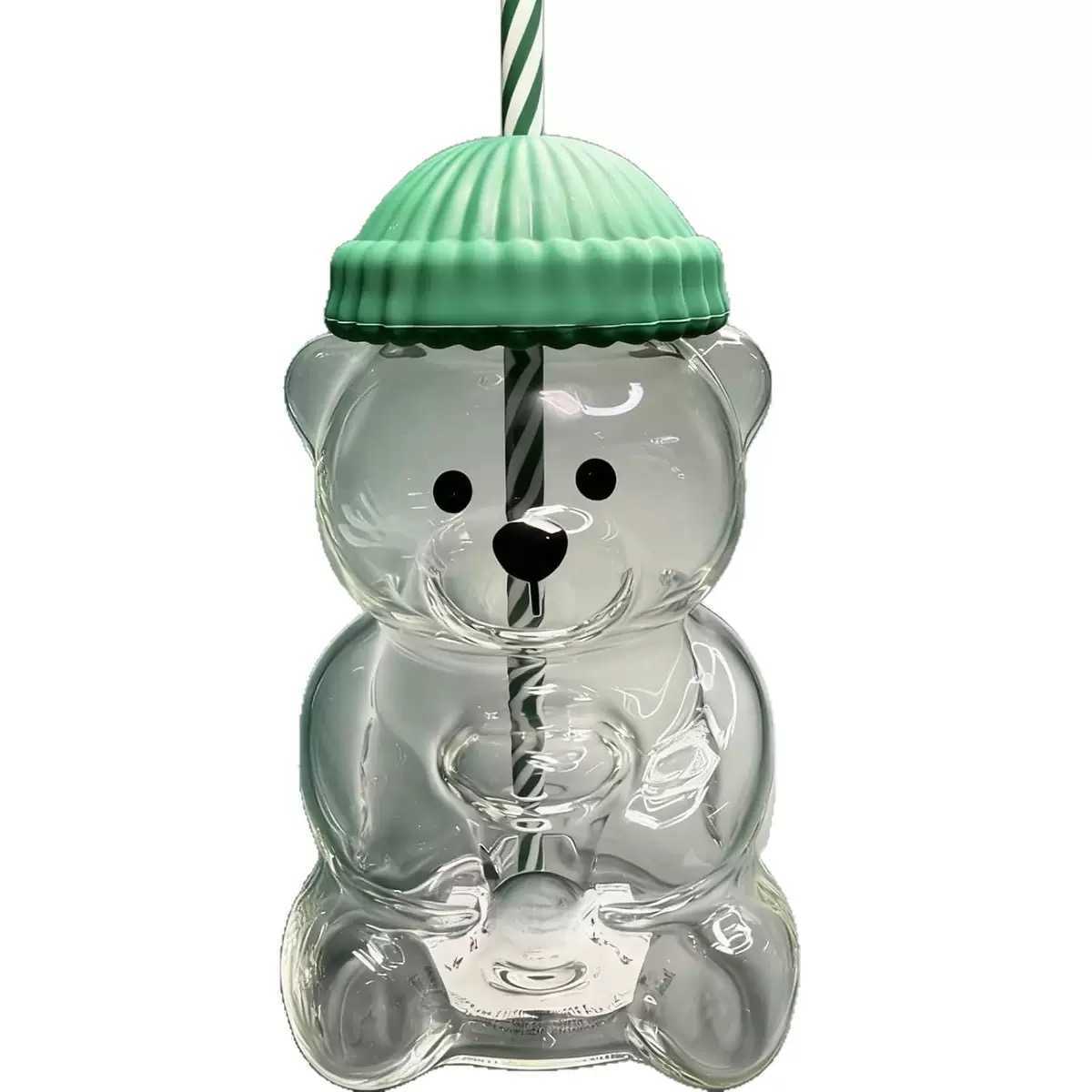 Bearista Glass Straw Cup Teddy Bear Cup with Glass Straw Cartoon Bear Glass Mug Steal Your Heart L251127