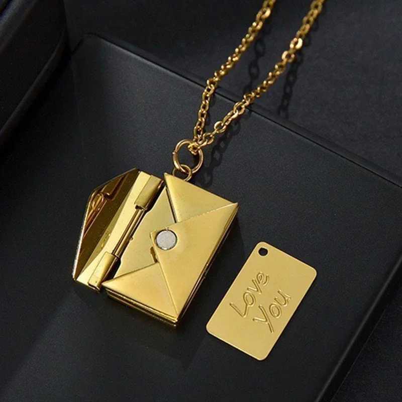 Letter Envelope Pendant Necklace Customized StainlESS Steel Jewelry ConfESSion You for Valentine Day Mother Day Gift M251211