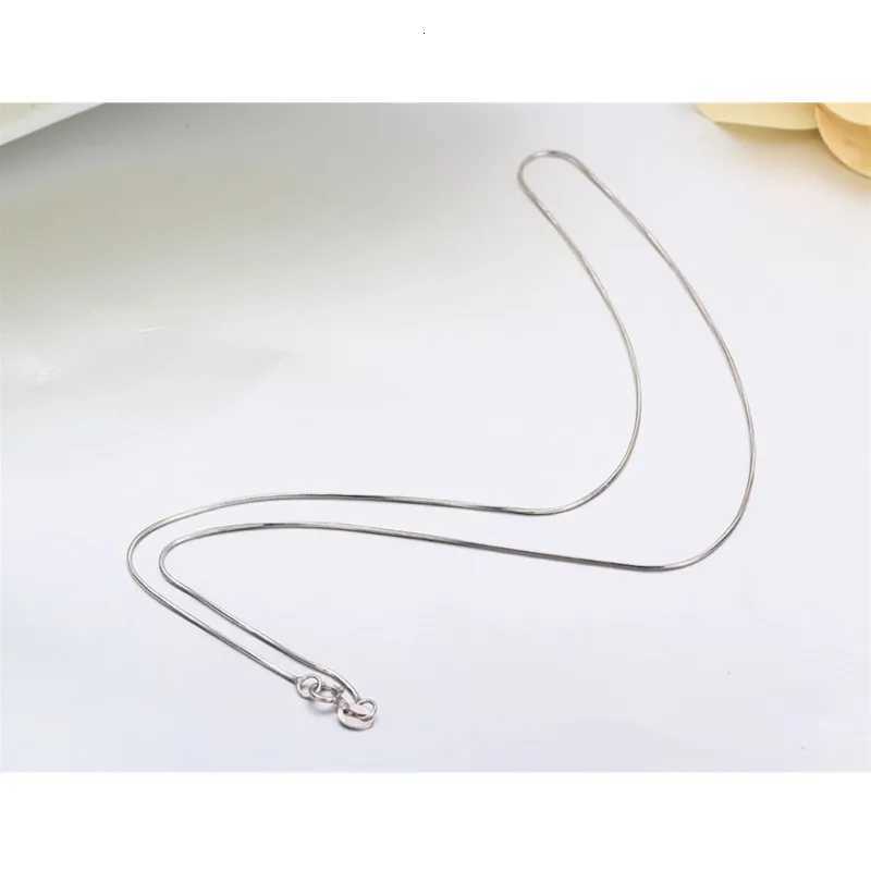 35-80cm 075mm 1mm Thin Real 925 Sterling Silver Rhodium Plated Octagon Snake Chain Choker Necklace Women Girls Jewelry Gift M251211