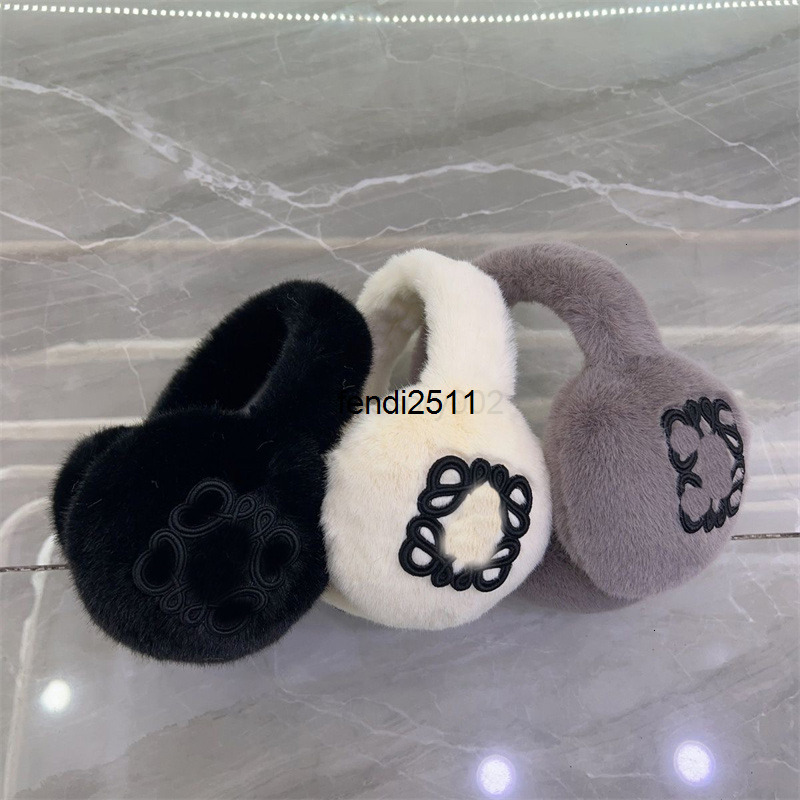 Ear Muffs Ear Muffs Classic Winter Warm Plush Earmuffs Female Rabbit Fleece Ear Cover Brand Letter Designer Earmuff Hats Accessories 3 Colors