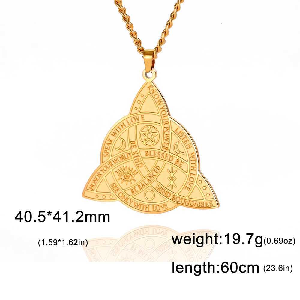 Dawapara Triple Moon Goddess Triquetra Necklace Trinity Knot Pendant Irish Amulet Wiccan Witchcraft Jewelry Stainless Steel M251211