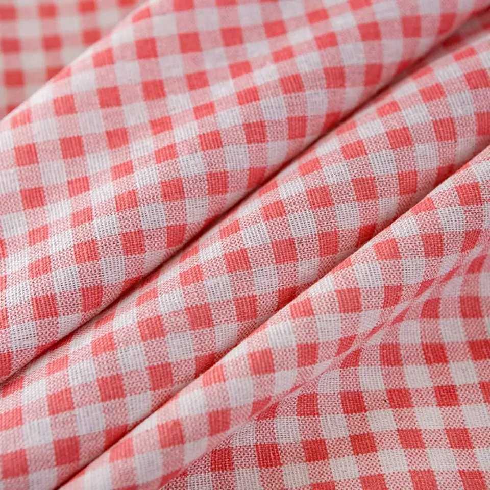Gingham Red Tablecloth Rectangle Cotton Checkered Gift Table Cloth with Tassel Washable Wrinkle Free Plaid Table Cov H251211