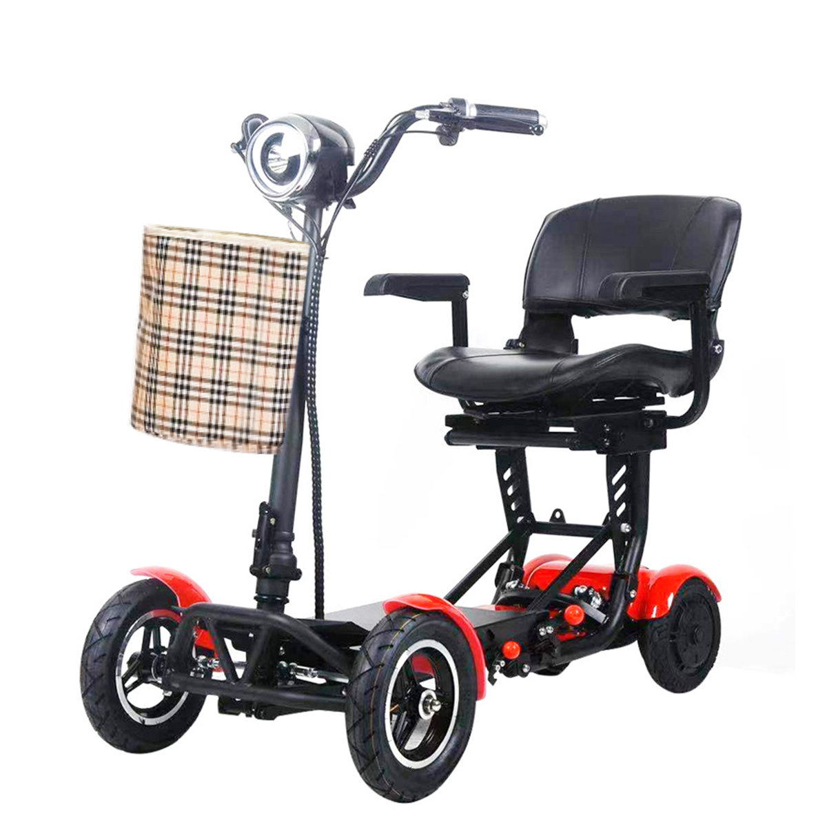 HEZZO T2 Four Wheel Escooter 36V 500W Dual Motors Powerful 8Inch Electric Foldable Scooter 18Ah For Aged & Disable